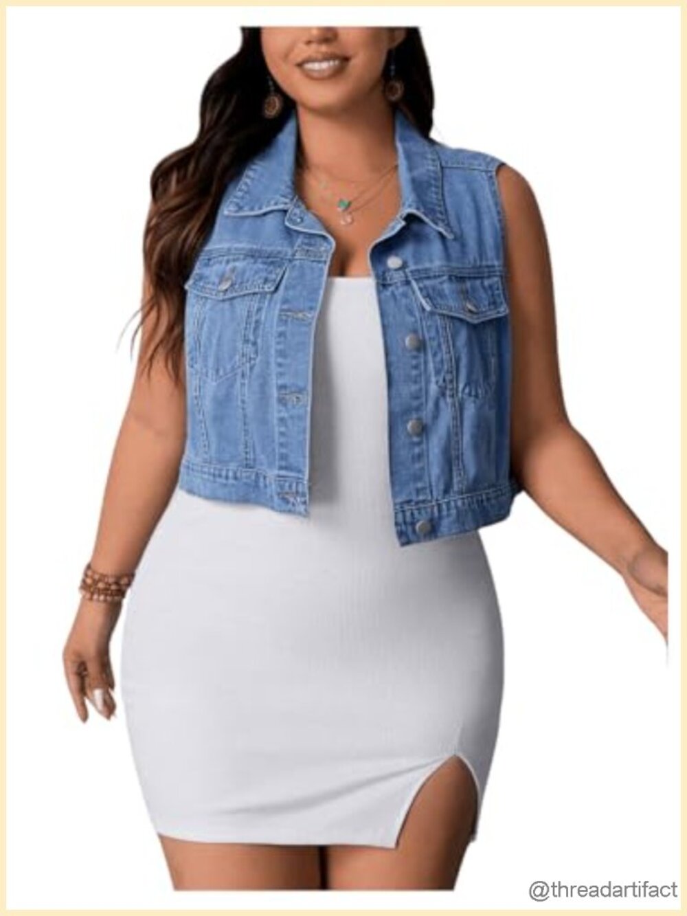 Women's Plus Size Denim Vest Sleeveless Button Down Crop Jacket Cowgirl Outfits